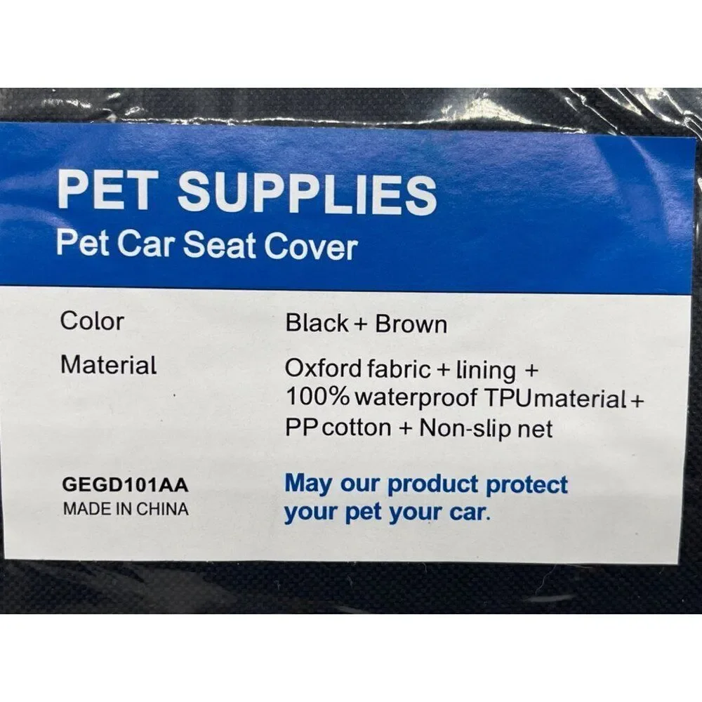 Luxury Black Car Seat Cover For Pets Waterproof & Nonslip